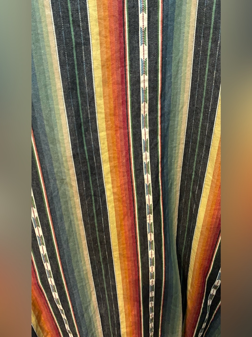 Striped Multicolor Cotton Long Western Style Type Vest. - Picture 5 of 5